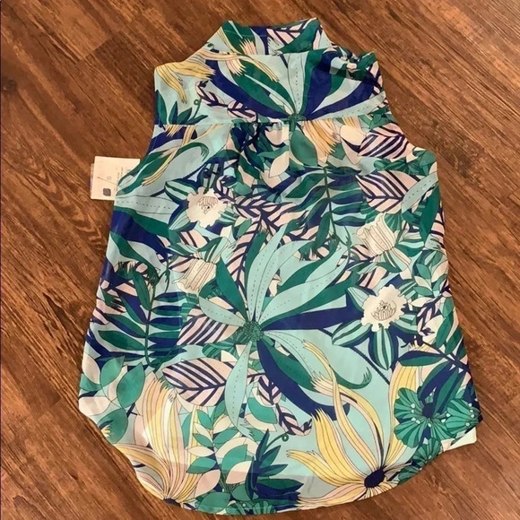 Liz Claiborne Floral Faux Wrap Sleeveless Blouse - Picture 2 of 11